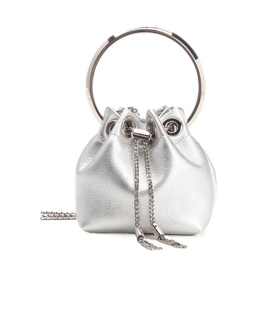 Jimmy Choo White Micro Bon Bon Tote Bag