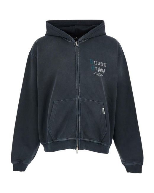 Represent Blue Private Members Zip Hoodie for men