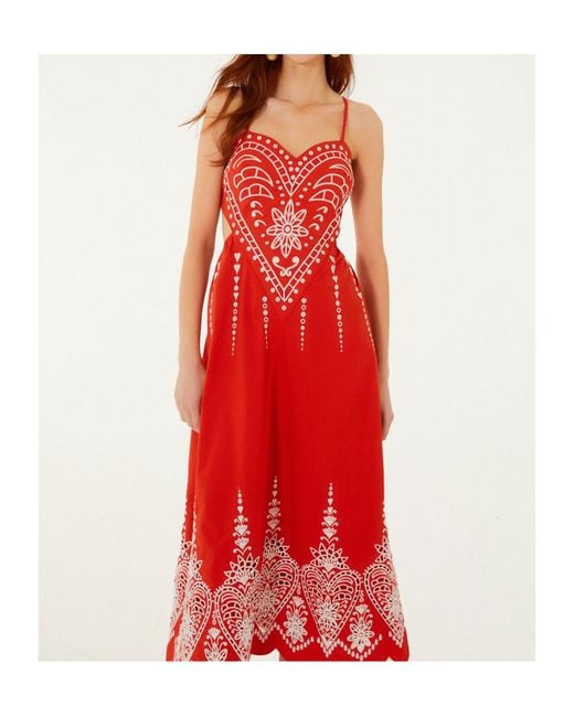 Farm Rio Red Slip Dress