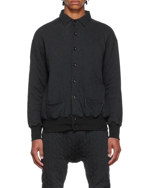 Maison Margiela Blue Logo-Patch Cotton Shirt Jacket for men