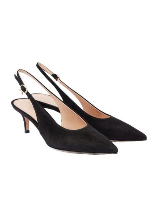 Gianvito Rossi Multicolor Solid Suede Slingback Pumps