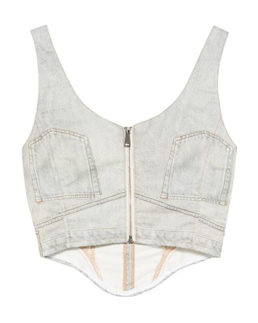 Haikure Gray Zip Bustier Top