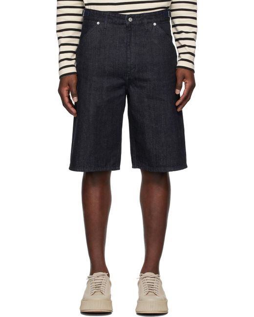 Jil Sander Black Wide-Leg Denim Shorts for men