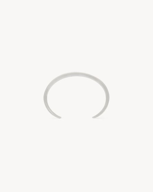Saint Laurent White Groove Cuff for men