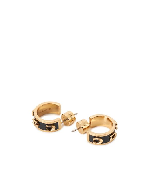 COACH Metallic Round Earrings