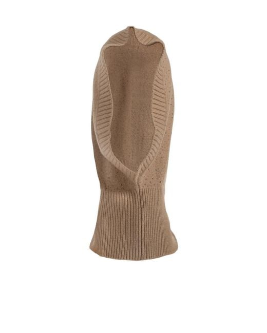 Max Mara Brown Solid Color Knitted Hat
