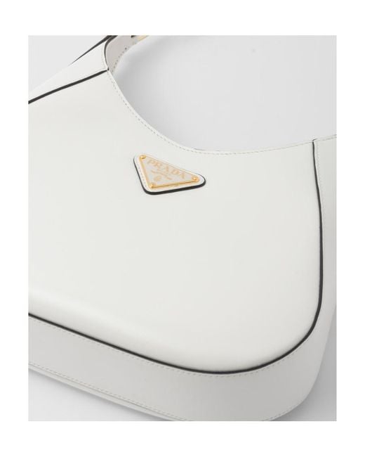 Prada White Leather Shoulder Bag