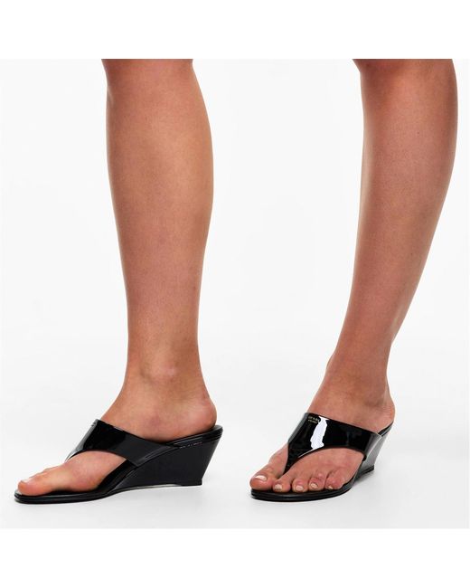 Prada Black Wedge Flip-Flops