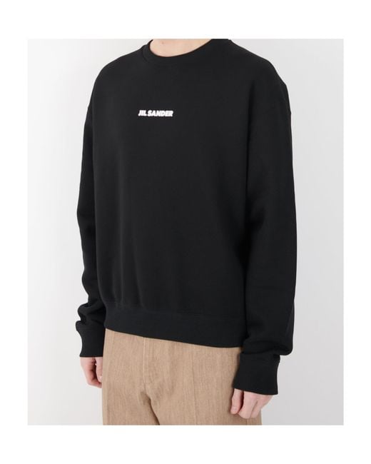 Jil Sander Black Crewneck Sweatshirt for men