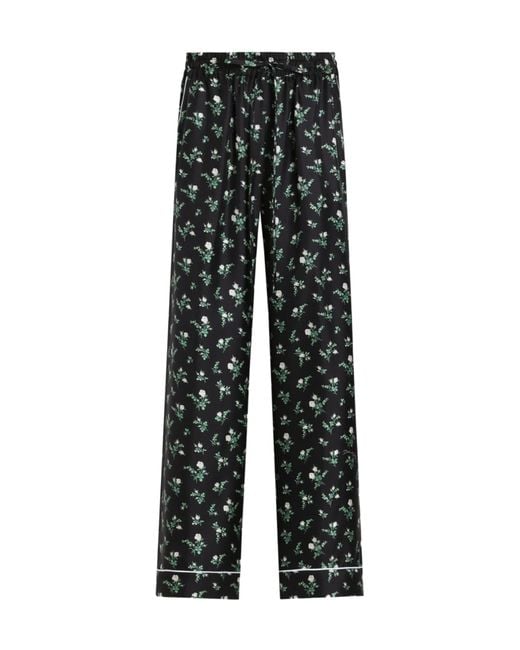 Dolce & Gabbana Gray Floral Printed Twill Vanity Trousers