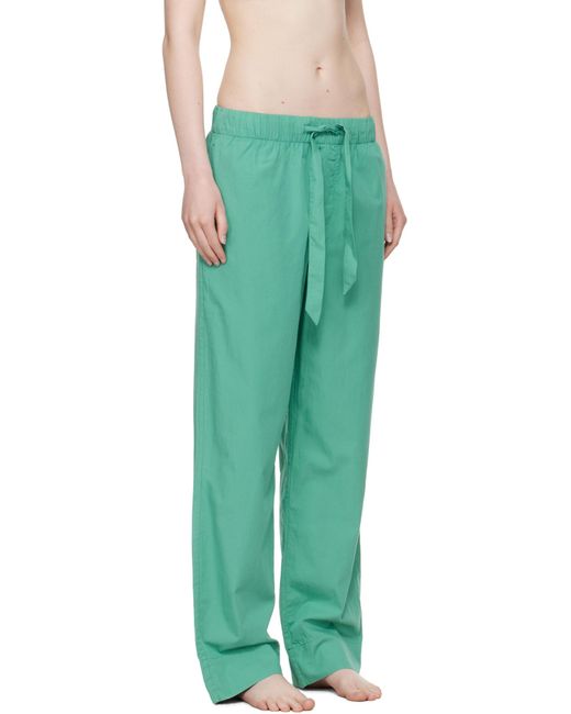 Tekla Green Drawstring Pajama Pants for men