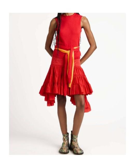 J.W. Anderson Red Jw Anderson Tie-Waist Knitted Top