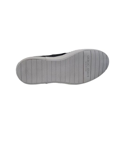 Giorgio Armani Black Strap-Up Casual Sneakers for men