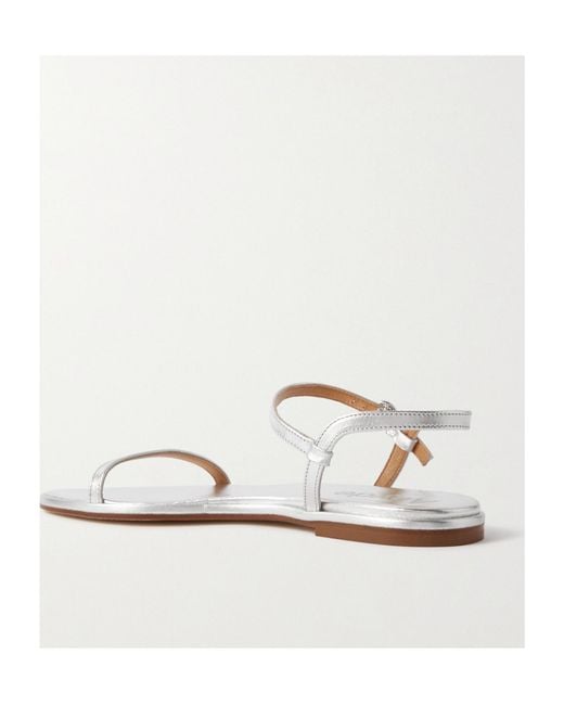 Aeyde White Round-Headed Flat Sandals