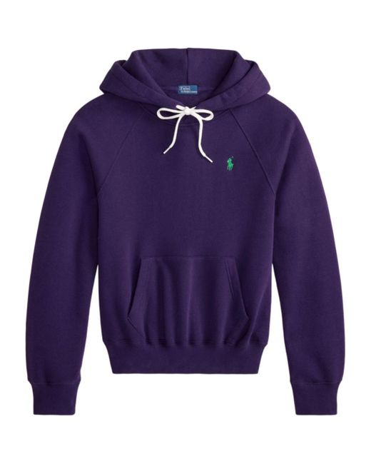 Polo Ralph Lauren Blue Logo-Embroidered Drawstring Hoodie