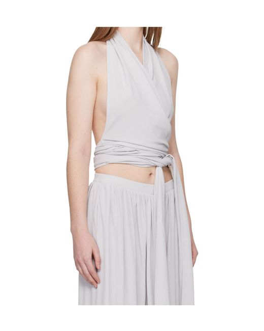 AYA MUSE Gray Aelir V-Neck Top
