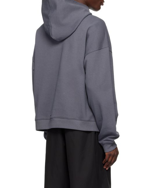 we11done Gray Monster-Print Cotton Hoodie