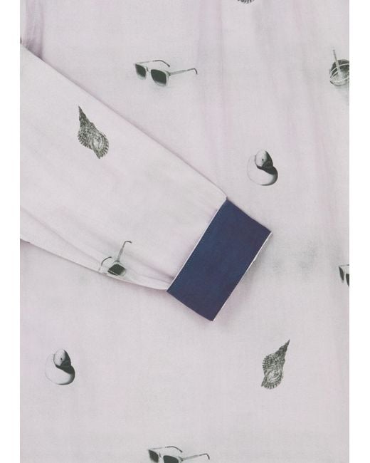 Paul Smith White Graphic-Print Long-Sleeve Shirt for men