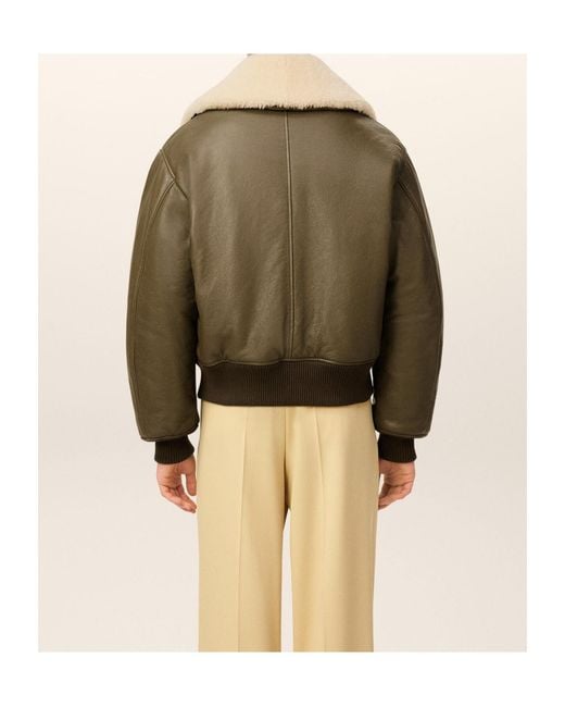 AMI Green Ami Logo Patch Zip-Up Jacket for men