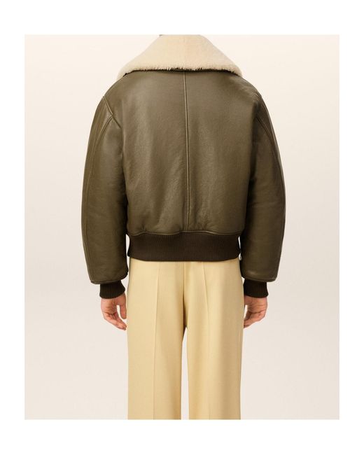 AMI Green Ami Logo Patch Zip-Up Jacket for men