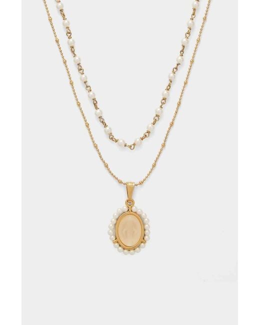 DSquared² White Pendant Bead Necklace for men