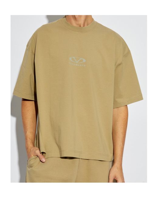 Vetements Natural Logo Printed Crewneck T-Shirt for men