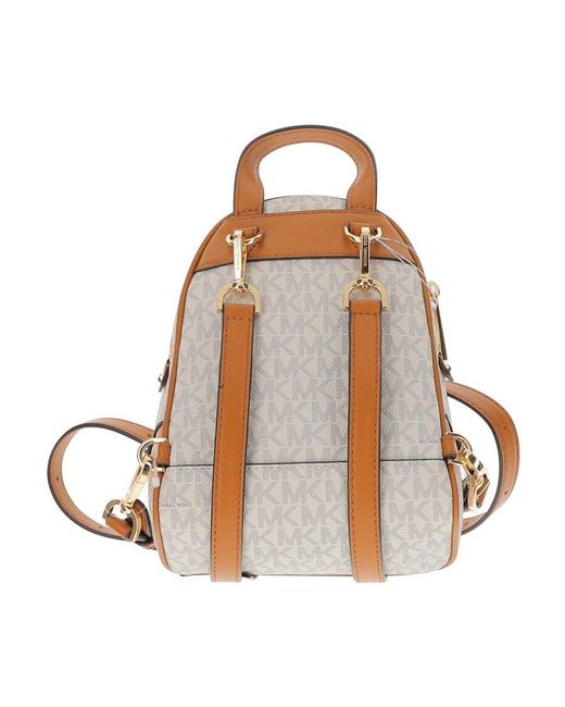 Michael Kors White Mini Zip Backpack