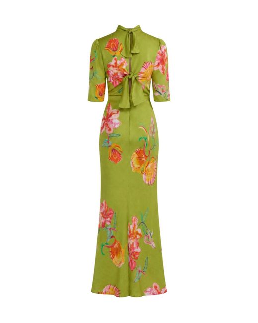 Saloni Green Floral Print Dress