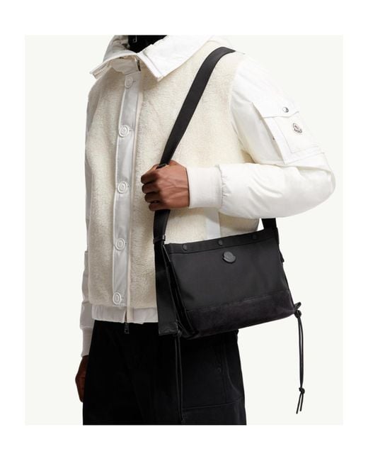 Moncler Black New Tech Water-Repellent Crossbody Bag for men