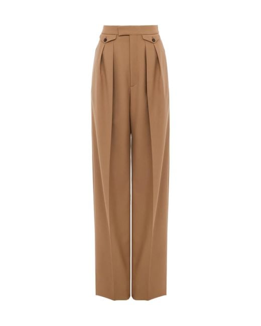 Chloé Natural Flap-Pockets Trousers