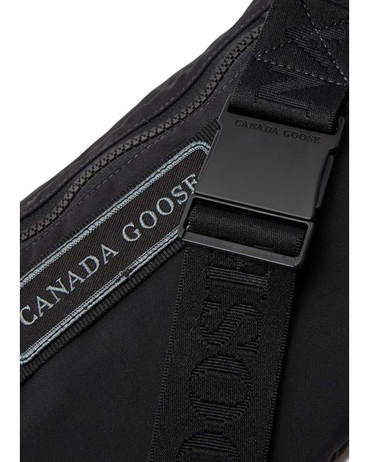 Canada Goose Black Logo-Appliquéd Nylon Belt Bag for men