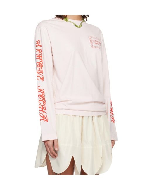 Simone Rocha Pink Printed Long-Sleeved T-Shirt