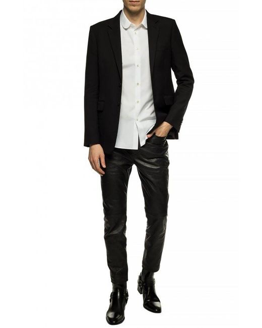 Saint Laurent White Peter Pan Collar Shirt for men