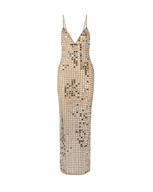 retroféte Metallic Spaghetti Strap Dress