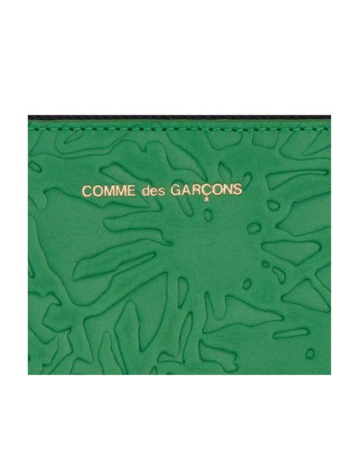 Comme des Garçons Green Comme Des Garçons Wallet All-Over Embossed Zipped Wallet for men