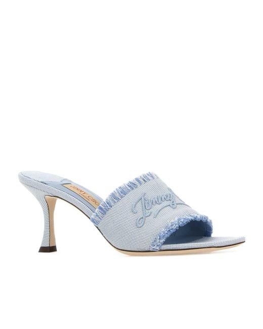 Jimmy Choo White Alexia 70 Frayed Sandals