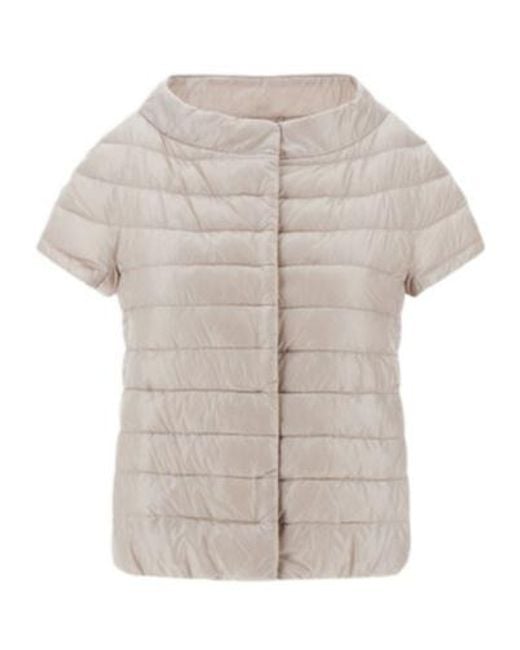 Herno White Short-Sleeve Quilted Jacket