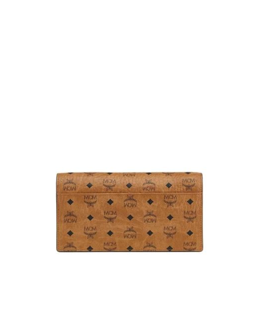 MCM Brown Monogram Printed Foldover Top Crossbody Bag