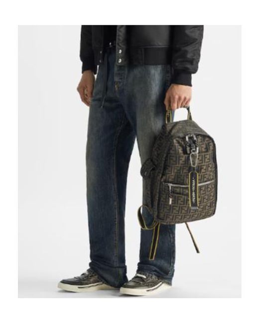 Fendi Gray Climb Backpack for men