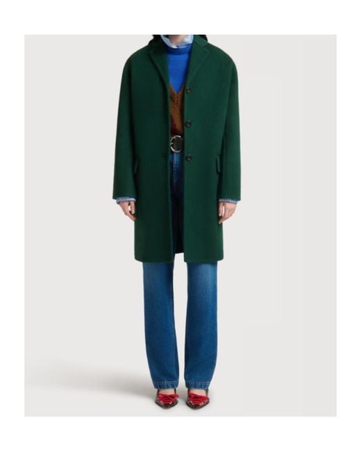 Marni Green Wool-Cashmere Coat