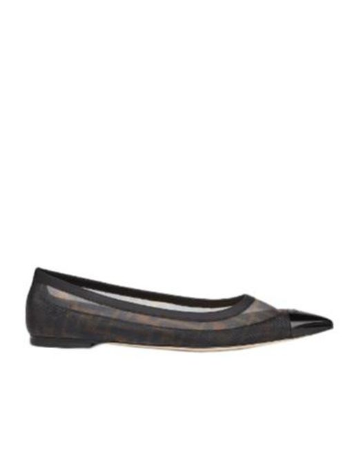 Fendi Multicolor Ff Mesh Ballet Flats