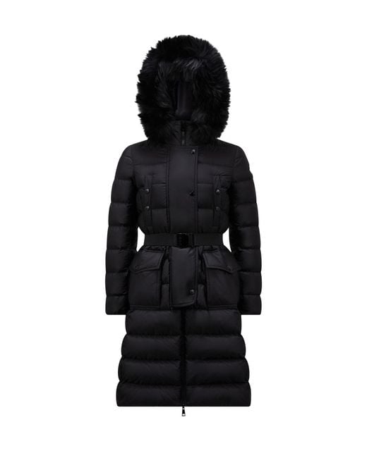 Moncler Black Khloe Logo Patch Belted Jacket