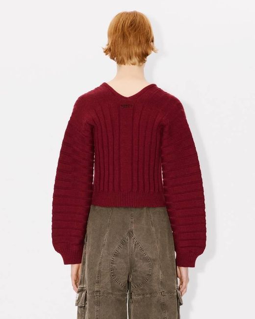 KENZO 3D' Embroidered Rib-Knit Cardigan