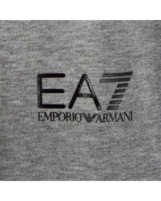 EA7 Gray Ea7 Series Floral Pattern Hooded Long Sweaters