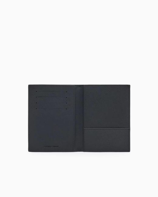 Emporio Armani Black Logo Plaque Bi-Fold Cardholder for men