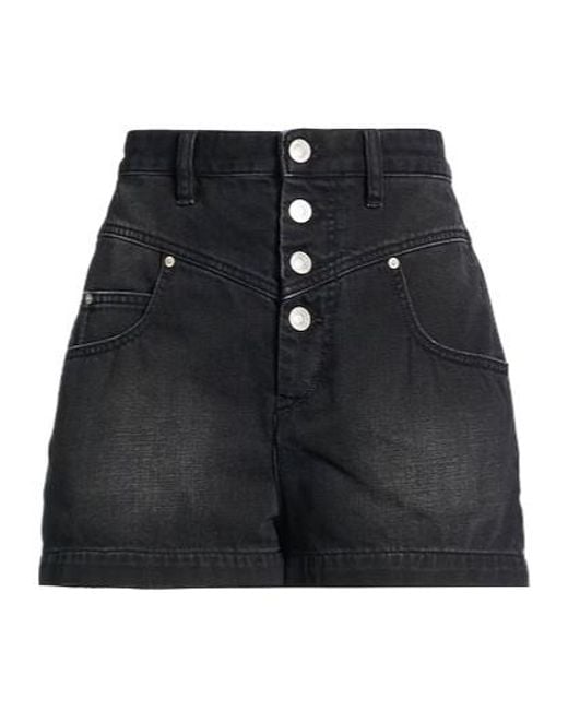 Isabel Marant Black Logo Denim Shorts