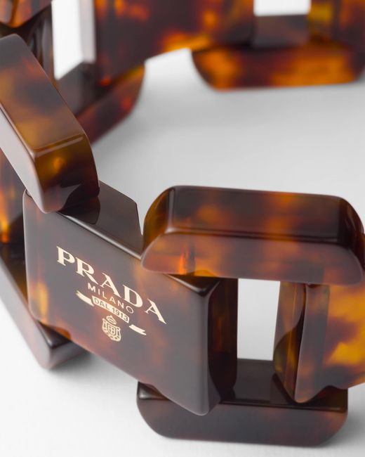 Prada Brown Logo-Printed Bracelet