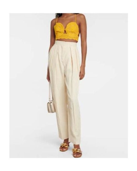Stella McCartney Yellow Broderie Anglaise Crop Top