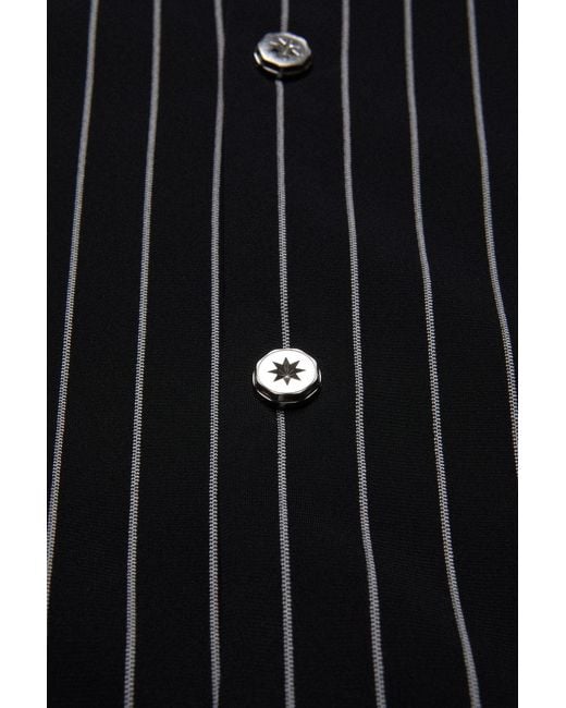 PDF CHANNEL Black Pdf Striped Bomber Jacket for men