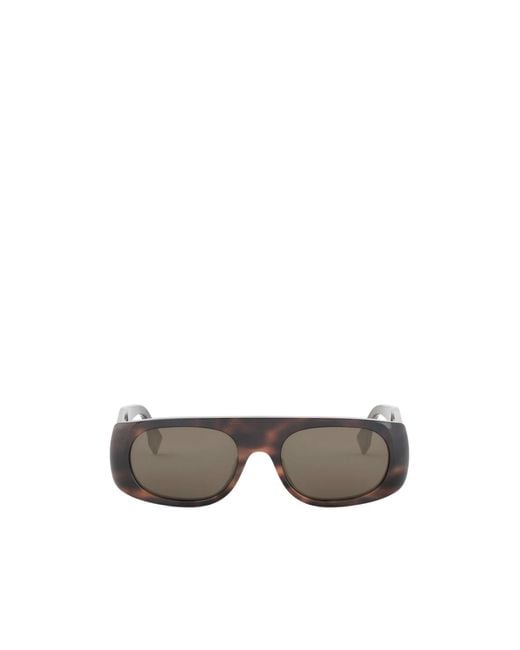 Fendi Gray Eyewear Rectangular Frame Sunglasses for men